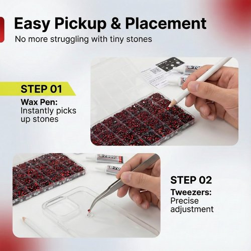 36000Pcs Burgundy Rhinestones for Bedazzling, Bedazzler Kit with Maroon Gems Diamond, Bedazzled Dark Red Resin Flatback Crystal Stone Jewels 2-6MM for Crafting Clothes Crafts Clothing and b 7000 Glue