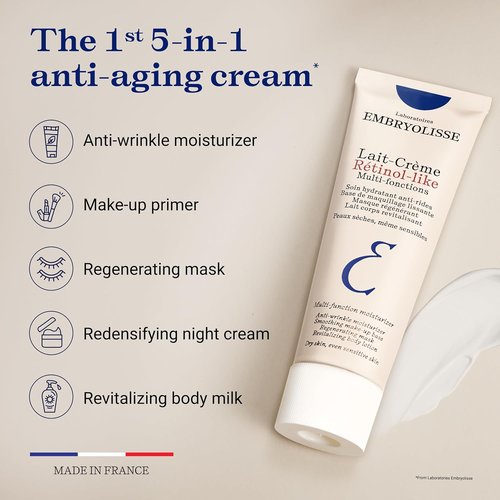 Embryolisse Lait-Crème - Retinol Alternative Anti-Aging Face Moisturizer & Makeup Primer | 2.54 Fl Oz
