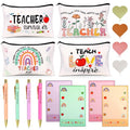 Teacher Appreciation Gifts Bulk, 16Pcs Gifts for Women with Teacher Survival Kit Makeup Bags, Bookmarks, Notepad and Pens, Valentines Christmas Gifts for Appreciation