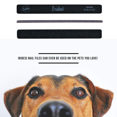 Professional Nail Files Black Washable Emery Boards 7 Inches Long Square End Serrated Edge 12 Fingernail Files Per Pack (80/100)