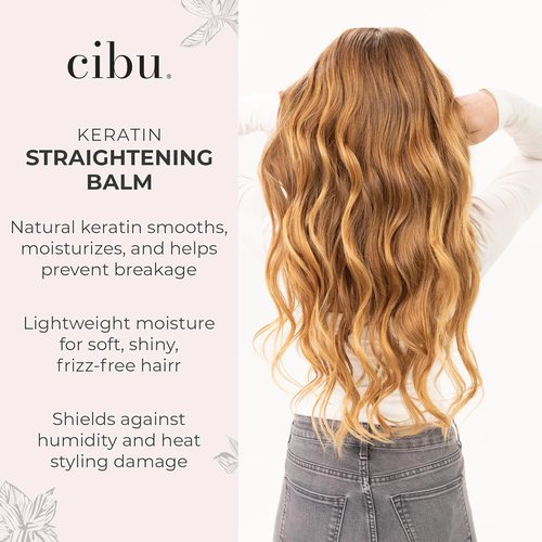 Cibu Keratin Straightening Balm - Heat Protectant & Frizz Prevention | At-Home Hair Treatment | 4.25 Ounces