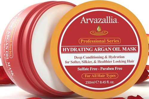 Arvazallia Hydrating Argan Oil Hair Mask - Deep Conditioner for Dry, Damaged Hair (8.45 oz)