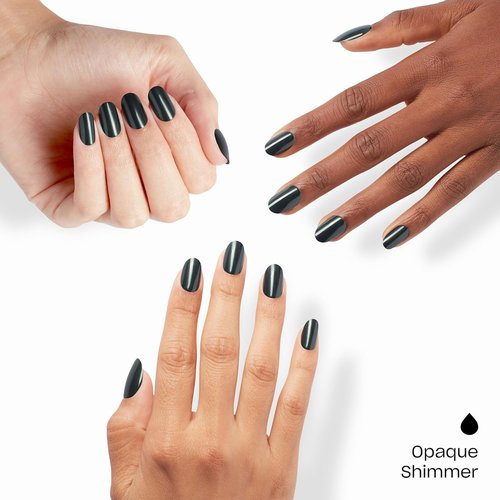OPI On Point Press On Nails - Short Round Classic & Accent Nail Art | 24 Count With Glue | Long Lasting & Reusable