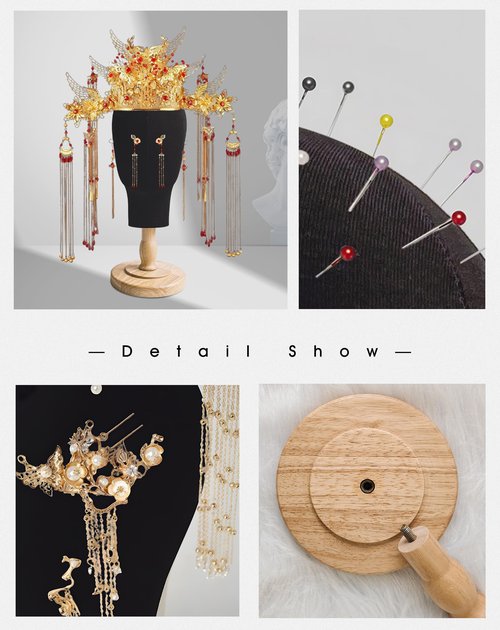 CHADWICK Black Mannequin Head for Wigs, Hats, 21 Inches Fursuit Head, Hat Stand Holder with Detachable Wood Stand, Professional Canvas Block for Shops, Home Decor, Hair Salon Display