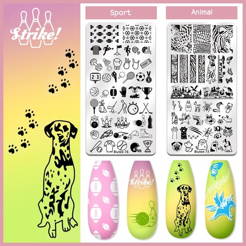 Biutee Nail Stamper Kit 22Pcs Gel Nail Stamping Kit 12Pcs Nail Stamping Plates 8Pcs Gel Stamping Polish, Silicone Stamper Scraper Flower Lace Star Stripe Holiday Stamp Template Gift for Women