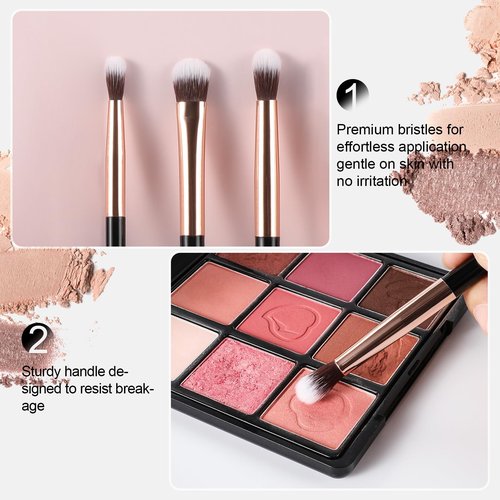 Eye Makeup Brush Set 12pcs, Soft Synthetic Bristles Professional Eye Brush for Eyeshadow, Eyebrow, Eyeliner, Blending