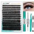 GEMERRY Eyelash Extension Kit Thick Curl Fluffy Clusters Kit With Lash Bond and Seal, Tweezers, DIY Lash Extension (80P-10-18mm)