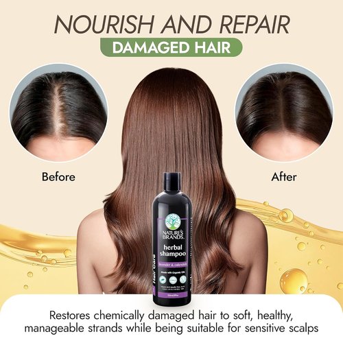 Nature's Brands - Herbal Choice Mari Natural Shampoo for Dry Hair - Organic Olive Oil & Rosemary Extract, 8 Fl Oz | Vegan & Cruelty-Free, Lavender & Calendula Infusion
