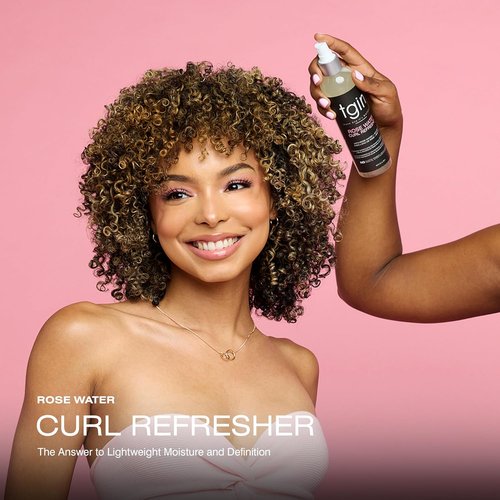 tgin Rose Water Curl Refresher - Moisturizing Curl Spray for Curly & Wavy Hair - 8 Fl Oz