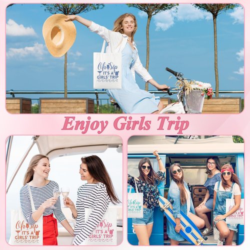 Clysee 8 Pcs Women's Trip Bags Girls Weekend Gifts 4 Makeup Bag Girls Trip Gifts 4 Weekend Tote Bag Travel Favors for Women Summer Cosmetic Zipper Pouch Wedding Birthday Bachelorette Party