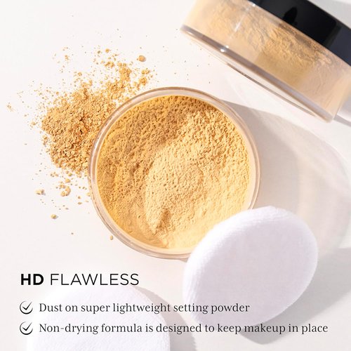 Absolute New York HD Flawless Setting Powder - Translucent Finish | 0.53 oz for Long-Lasting Makeup