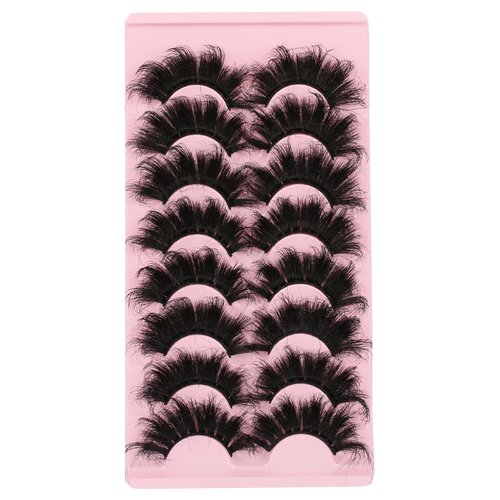 Gmagictobo False Eyelashes Dramatic 25MM Lashes 3D Faux Mink Lashes Wispy Pack Long Thick Volume Soft Strips False Lashes 8 Pairs Multipack