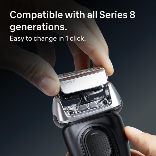 Braun Series 8 83M Electric Shaver Head Replacement Cassette, Silver