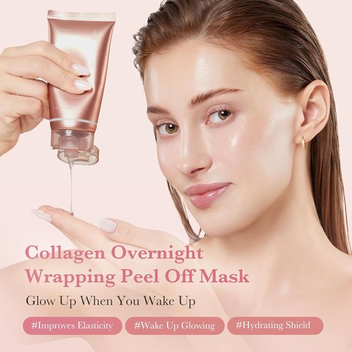 Medicube Wrapping Mask - Collagen Overnight Peel Off Facial Mask | Boost Elasticity & Hydration | 2.53 fl. oz