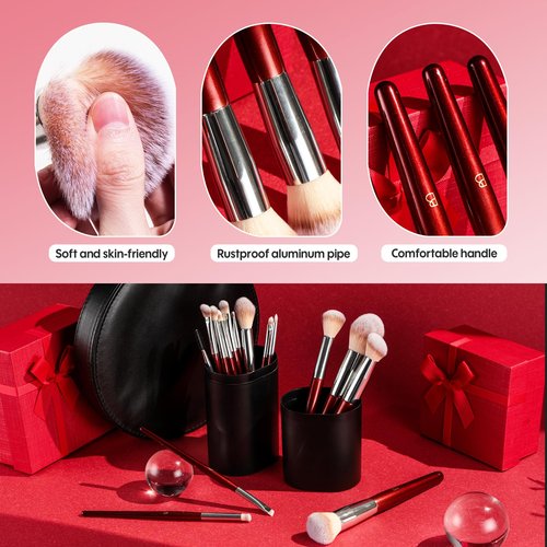 BS-MALL Makeup Brush Set Premium Synthetic Foundation Powder Concealers Eye shadows Blush Makeup Brushes with black case