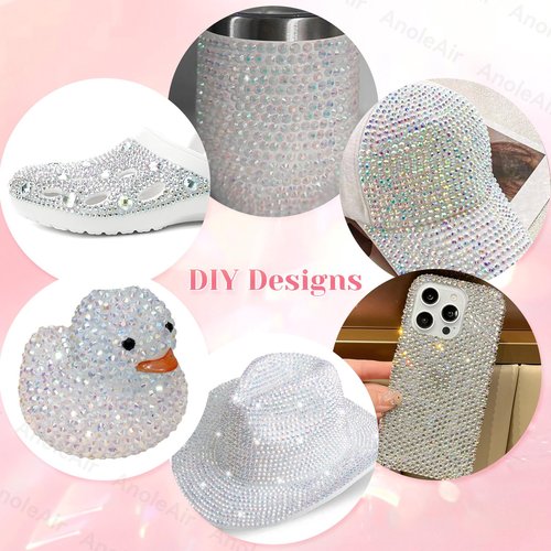 12000Pcs Clear AB Rhinestones for Bedazzling Kit, 2/3/4/5/6mm Mix Sizes Jelly Bedazzling Resin Gems, Gems Bedazzling for Crafting, Flatback Rhinestones for Craft DIY Face Makeup Crafts Tumblers
