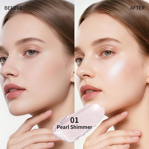 Regine Switzerland Highlighter Stick - Sheer Glow Cream for Natural Radiance | Blendable, Long-Lasting, All Skin Tones (01 Pearl Shimmer)