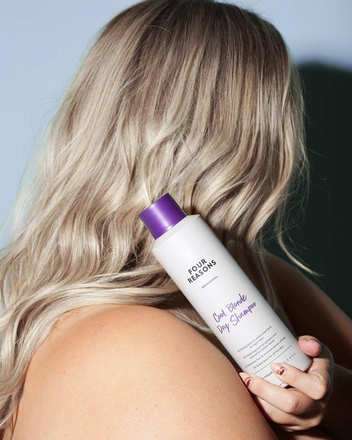 FOUR REASONS Cool Blonde Dry Shampoo - Tinted Formula Neutralizes Brassiness | Vegan & Sulfate-Free - 5.3 oz