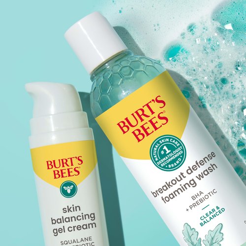 Burt’s Bees Clear and Balanced Skin Balancing Gel Cream With Squalane and Prebiotic, Gel Moisturizer for Breakout-Prone Skin, 1.8 oz. Bottle