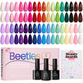 beetles Spring Gel Nail Polish Set - 36 Colors Verse of Flower Gel Nail Kit Pink White Black Red Purple Blue Yellow Gel Colors & 3Pcs Base Top Coat Soak off UV Home Salon Easter Gift for Women