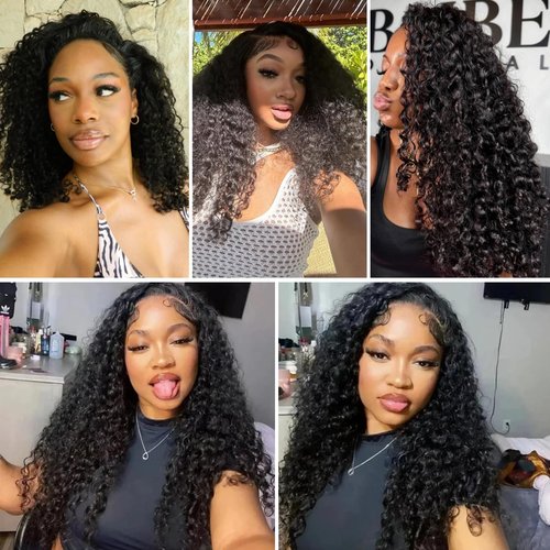 Burmese Curly Bundles Human Hair 1 Bundle 16 Inch Brazilian Virgin Hair Wet and Wavy Hair Quick Weave for Women Water Wave with Spiral Curly End Hair Extensions Natural Black