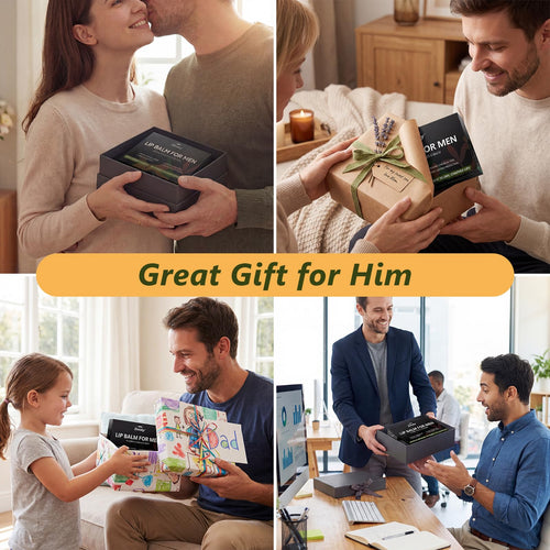 10 Pack Lip Balm for Men - Hydrating Men's Lip Balm Vitamin E and Beeswax - Chapstick for Men Peppermint, Coconut, Vanilla, Lavender & Unscent