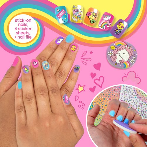 Just My Style Rainbow Unicorn Nail Art, Nail Polish Set For Kids, Unicorn Nails Kit, Great Birthday Party or Sleepover Activity, Girl’s Night Manicure Set For Kids Ages 6, 7, 8, 9