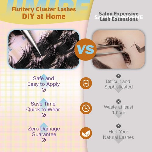 JIMIRE Manga Lash Clusters Wispy Fluffy Cluster Eyelash Extensions CC Curly 14-18MM Fluffy Eyelash Clusters Easy to Apply DIY Thick Volume Individual Lashes Extensions at Home 162Pcs Pack