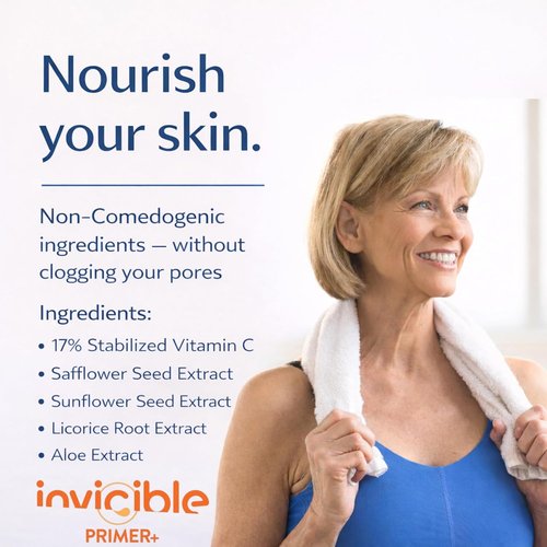 Skiennix Face Primer - Brightening & Illuminating with 17% Vitamin C | Smooths Skin Tone, 1 Fl Oz