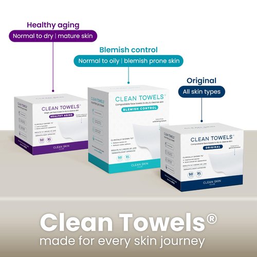 CLEAN SKIN CLUB Cement Box for 50 Disposable Clean Towels XL (Towels NOT Included), Concrete Container for Face Towelettes Bathroom Counter Storage, Cleansing Facial Dry Wipes - Taupe Stone