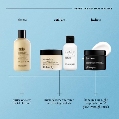 philosophy hope in a jar deep hydration & glow overnight face mask - with glycolic & hyaluronic acid - renews & restores dry skin for a smooth, glowy finish - 2 fl oz.