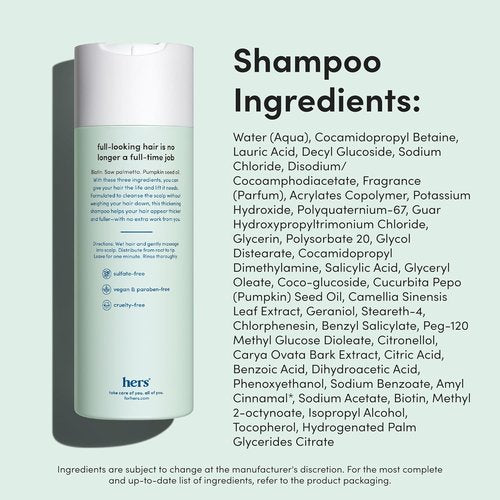 Hers Triple Threat Shampoo & Conditioner Set | 2% Minoxidil with Biotin & Saw Palmetto - Color-Safe & Paraben-Free - Napa Rose Scent - 3 Count