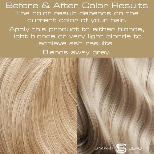 Smart Beauty Ash Blonde Hair Dye - Permanent Cool Ash Color with Plex Conditioner | Vegan & Cruelty-Free