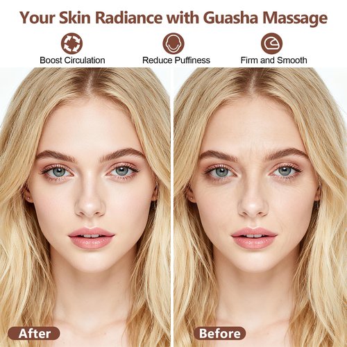 3 in 1 Stainless Steel Gua Sha Tools with Cold Therapy, Face and Body Skin Massage, Facial Scraping Tools for Jaw Lift Massager, Puffiness Reduction, Lymphatic Drainage & Skin Tightening,Gift-for Her