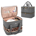 BAFASO Nail Polish Organizer Holds 40 Bottles (15ml - 0.5 fl.oz) and a Nail Lamp, Nail Polish Carrying Case with Manicure Tools Storage Sections (Bag Only), Gray