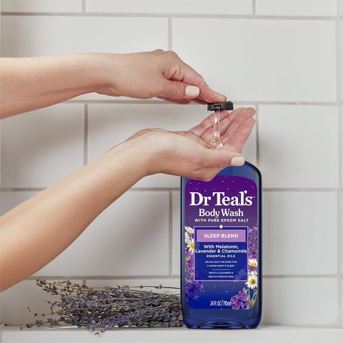 Dr Teal's Sleep Blend Body Wash - Relaxing Epsom Salt & Melatonin Formula | 24 fl oz (Pack of 2)