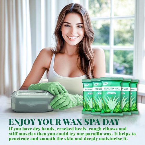 LYQC Paraffin Wax Refill, 10 packs of Paraffin Bath Wax for Hands and Feet for relief of stiff muscles and arthritic pain - deeply moisturises and protects the skin of the hands and feet (Aloe vera)