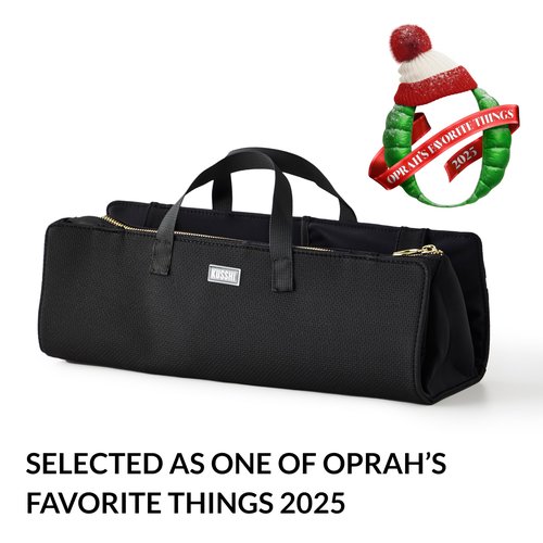 KUSSHI Hair Tools Bag - Oprah’s Favorite Things Winner - Neoprene Hair Tools Travel Bag & Hair Accessories Organizer Case (Black)