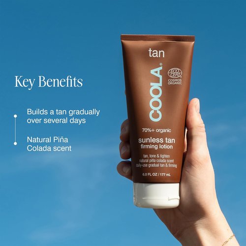 COOLA Organic Self Tanner Lotion - Firming Anti-Aging Formula, Vegan Piña Colada, 6 Fl Oz