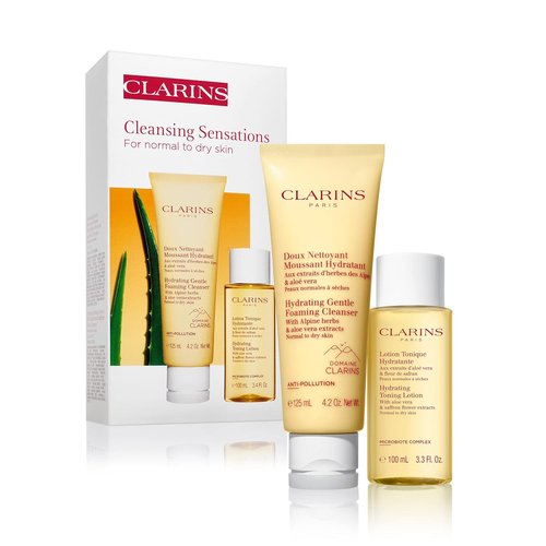 Clarins Hydrating Gentle Foaming Cleanser - Revitalizes & Balances Skin | Soap-Free, SLS-Free | Green Formula with Organic Aloe Vera