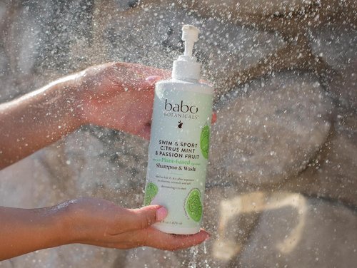 Babo Botanicals Citrus Mint & Passion Fruit Shampoo | Purifying Hair & Body Wash for All Ages - Removes Chlorine & Sweat