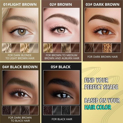 Skiennix 2-In-1 Long-Lasting Eyebrow Pencil & Brow Gel - Light Brown & Dark Brown Shades