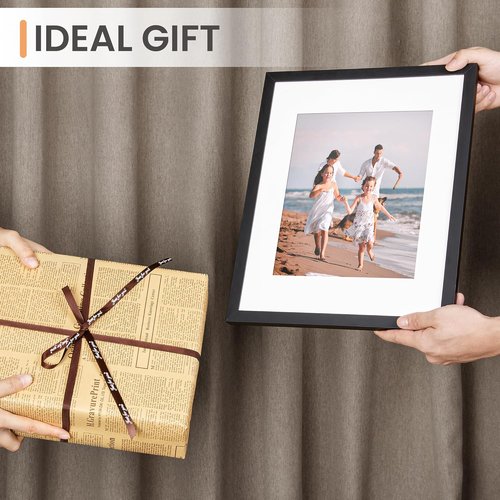 Upsimples 11x14 Picture Frame - Versatile Display for 8x10 Photos with Mat or 11x14 Without Mat - Black, 1 Pack