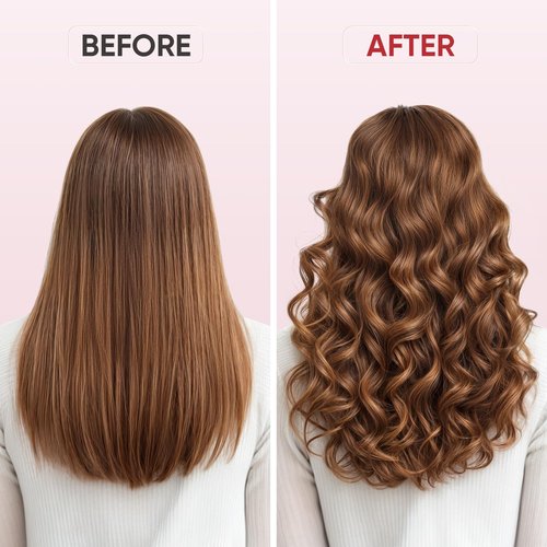 Ryanboo 1 Inch Curling Iron, 5 Temperature Settings, Professional Spring Hair Iron for All Hair Types, Max 430℉ with Heat Resistant Mat (1 Inch Pink)