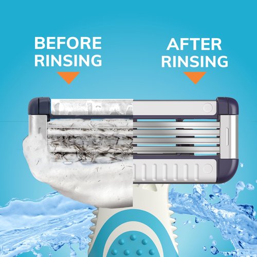 BIC EasyRinse Sensitive Anti-Clogging Men's Disposable Razors, Clinically Proven for Sensitive Skin, Shaving Razors With 4 Blades, 6 Count