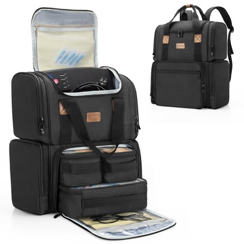 BAFASO Tattoo Backpack with 3 Inner Removable Pouches, Tattoo Case Holds Tattoo Stencil Printer and Tattoo Supplies (Bag Only), Black