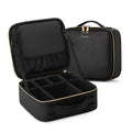 ZhenGuiRu Travel Makeup Bag, Makeup Train Case, Portable Makeup Artist Organizer with Adjustable Dividers, Cosmetic Brush Holder Storeage
