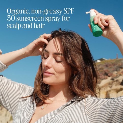 COOLA Organic Scalp Spray - SPF 30 Hair Sunscreen Mist for Daily Protection | Ocean Salted Sage, 2 Fl Oz