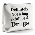 CLHHM Funny Medicine Zipper Makeup Bag Not A Bag Full of Drugs Travel Cosmetic Pouch Nurse Practitioner Friends Sister Toiletry Bags for Large Capacity