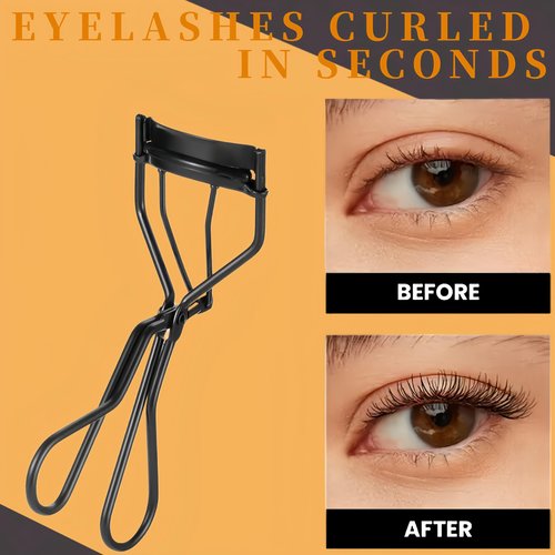 Acavado Professional Eyelash Curler with Lash Comb – Award-Winning Design – Pinch-Free, Effortless Curl for a Lash-Lift Effect in Seconds, Perfect for Home or Travel, Grey Black
